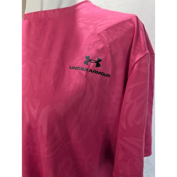 Women's UA Shirt Under Armour Vanish Energy Emboss Pink Size Small Crop Top Rush - Picture 4 of 16